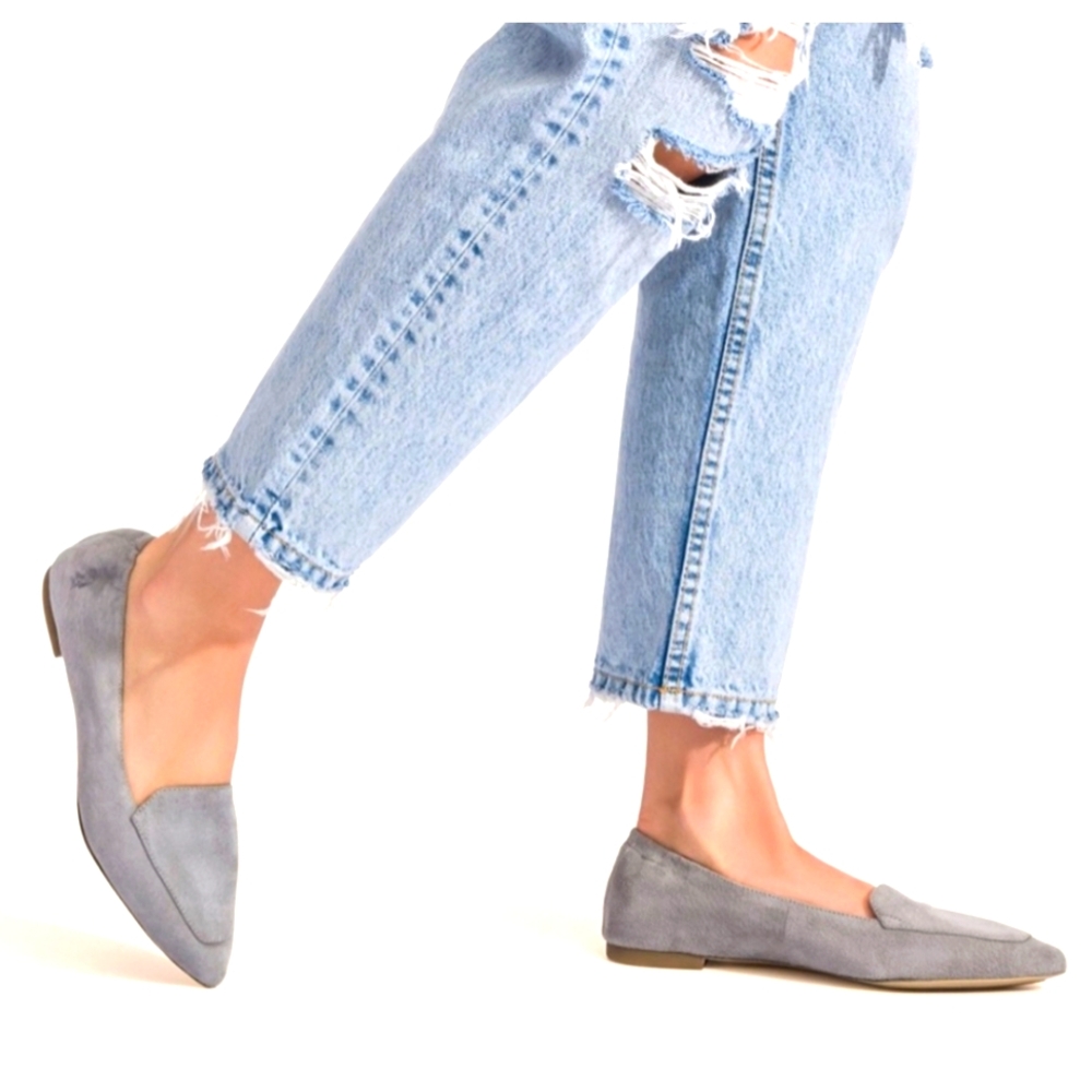 Hazel Pointe Flat, Frost Grey Suede